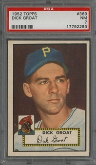 1952 Topps #369 Dick Groat Rookie Card - PSA NM 7